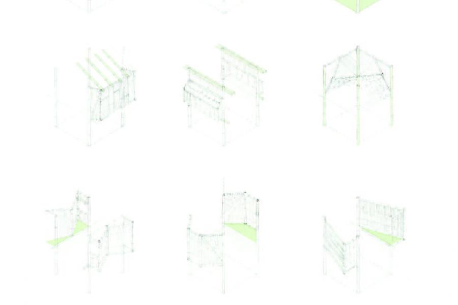 Drawing of variations of the buildings panels