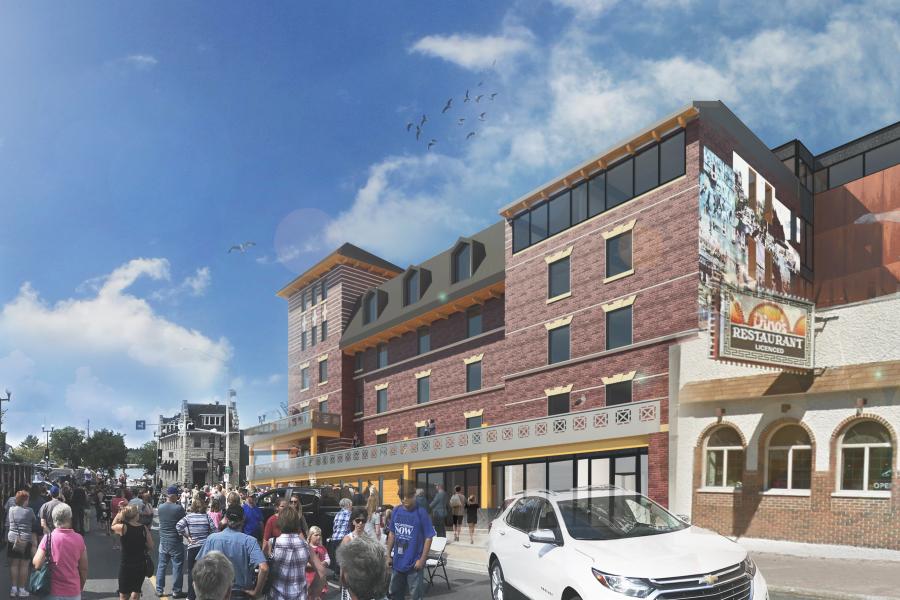 Rendering of the exterior from Second Street.