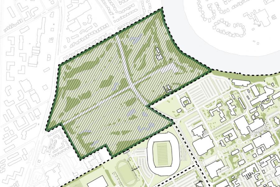 A topographic rendering of the Southwood lands. 