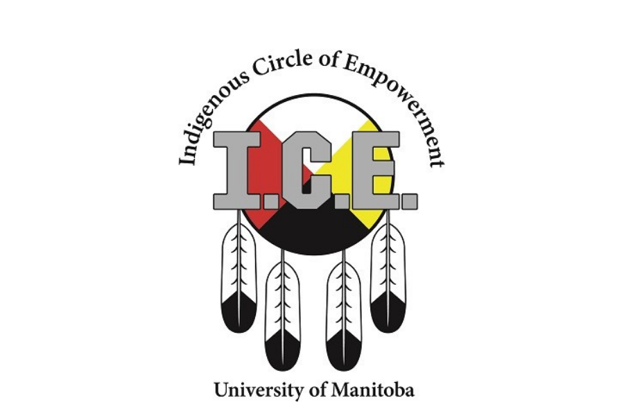 Indigenous Circle of Empowerment Logo with a medicine wheel and four feathers.