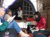 Dr. Brian Davy and Huong interviewing sampang fishers