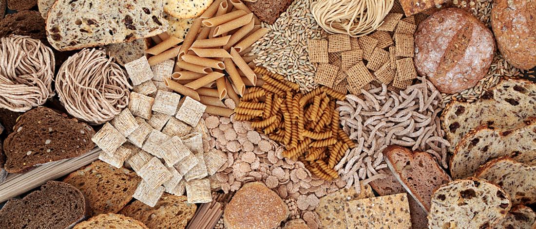 foods made with whole grains as well as whole grains are depicted