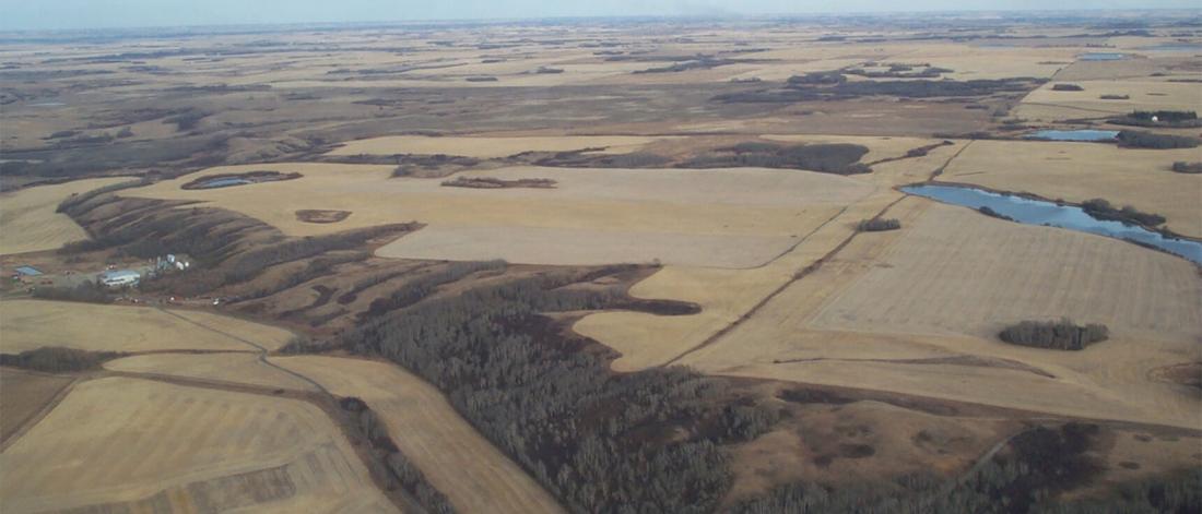 Prairie landscape from the air