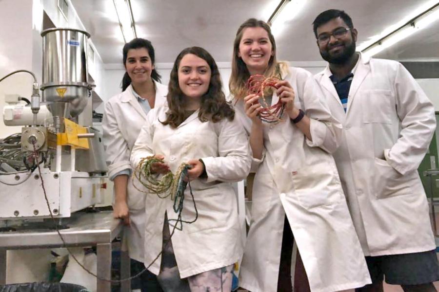 Dr. Filiz Koksel and her team extruding healthy snacks from cereal and pulse flours.
