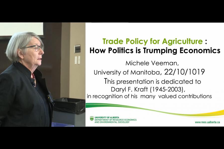 A lecturer speaks on Trade Policy.