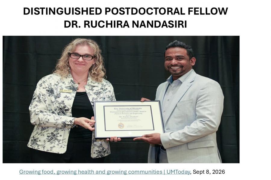 Distinguished Postdoctoral Fellow  Dr. Ruchira Nandasiri