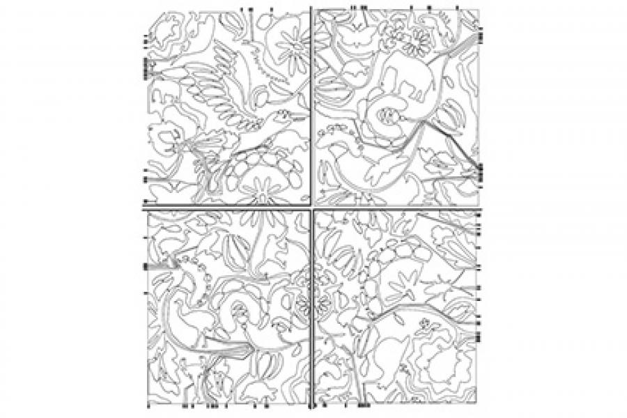 Dynamic Ornament (2008-10): a bespoke thermochromic panel used to visualise indoor air quality data