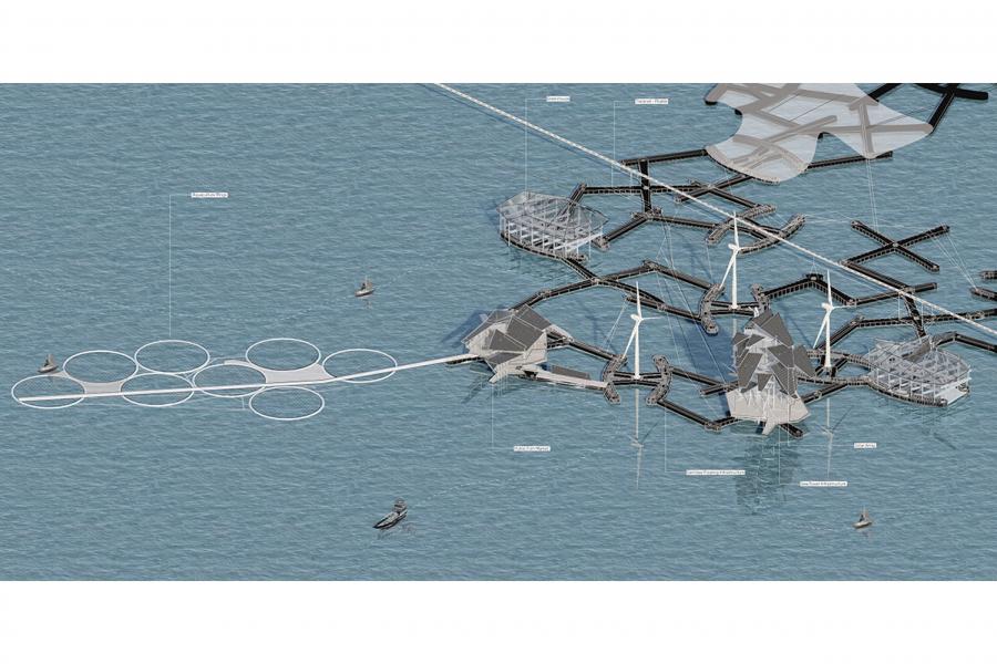 District Gerridae: A Kinetic Floating Meshwork