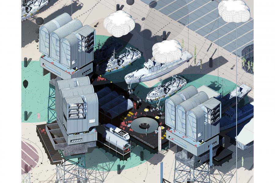 Axonometric Drawing of Layover City