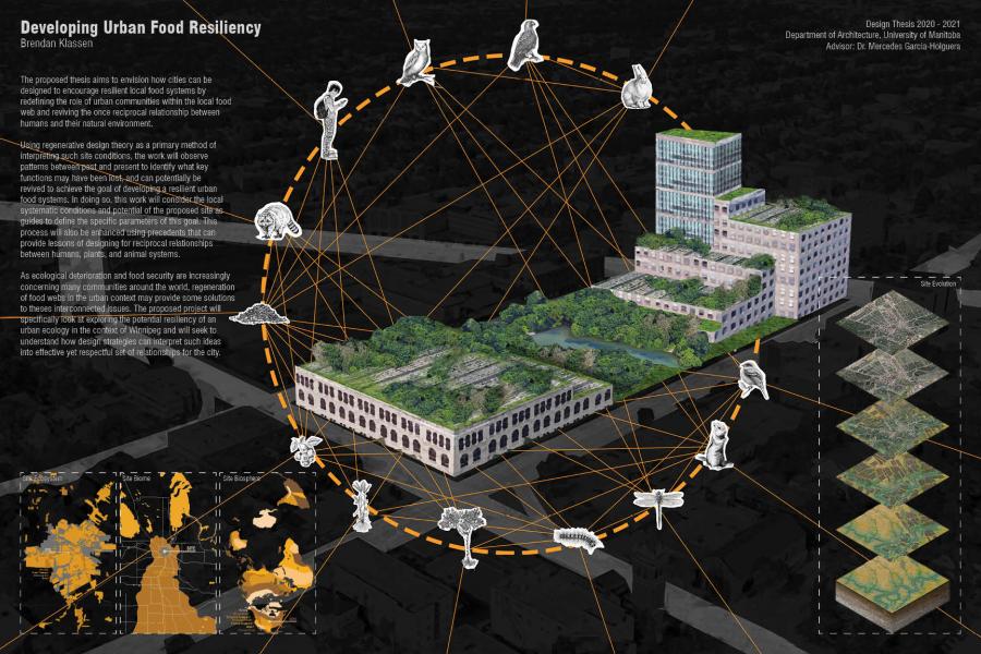 Diagram of the project concept of deriving an architecture for the given site as per the ecological relationships that can exist and further interconnect the site with its context