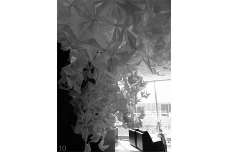 paper installation in JAR lounge