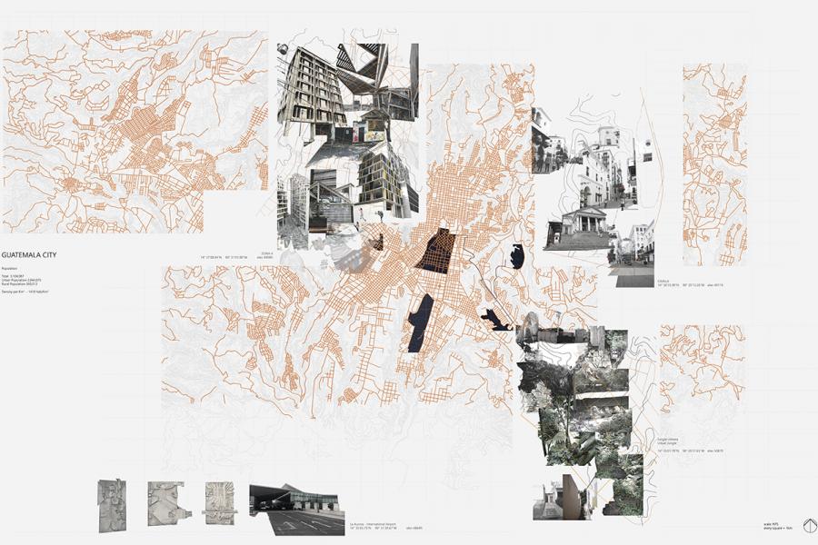 Analytical map of the city of Guatemala.