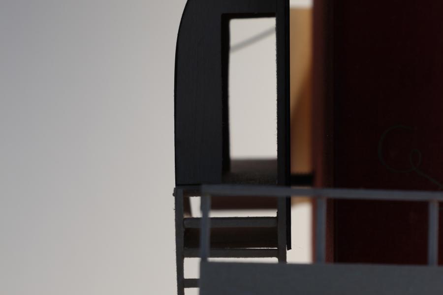 Detail view of wood model