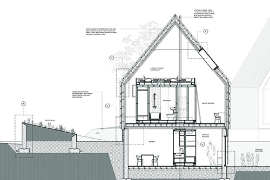 Section of proposed housing unit