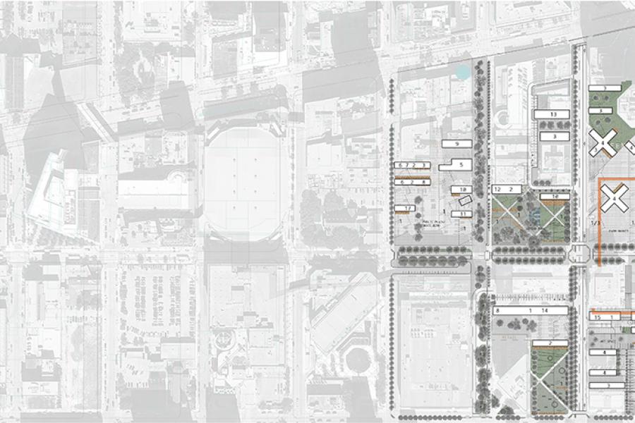 Plan of park and residential housing