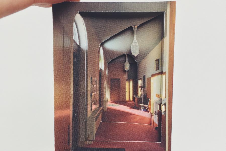Paper miniature model of a church