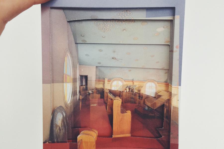 Paper miniature model: choir loft.