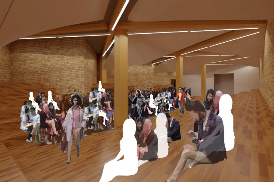 Rendering of runway on the ground floor