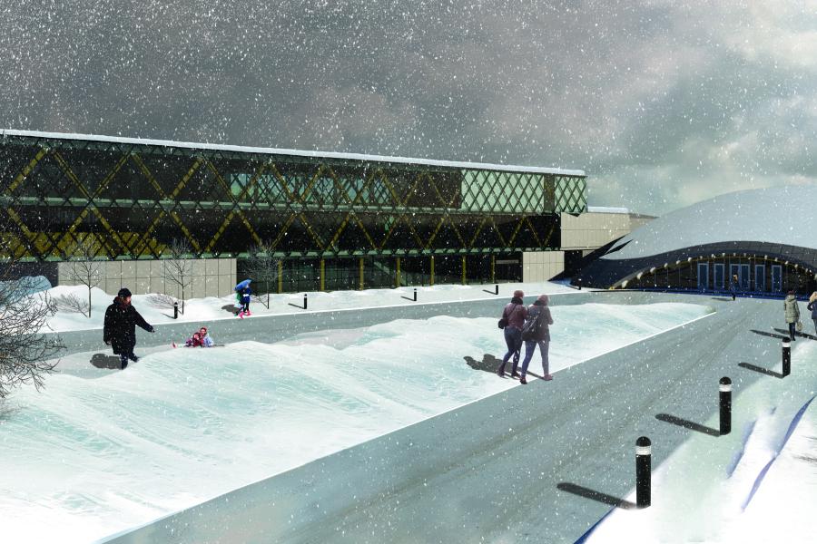 Exterior perspective of the design intervention