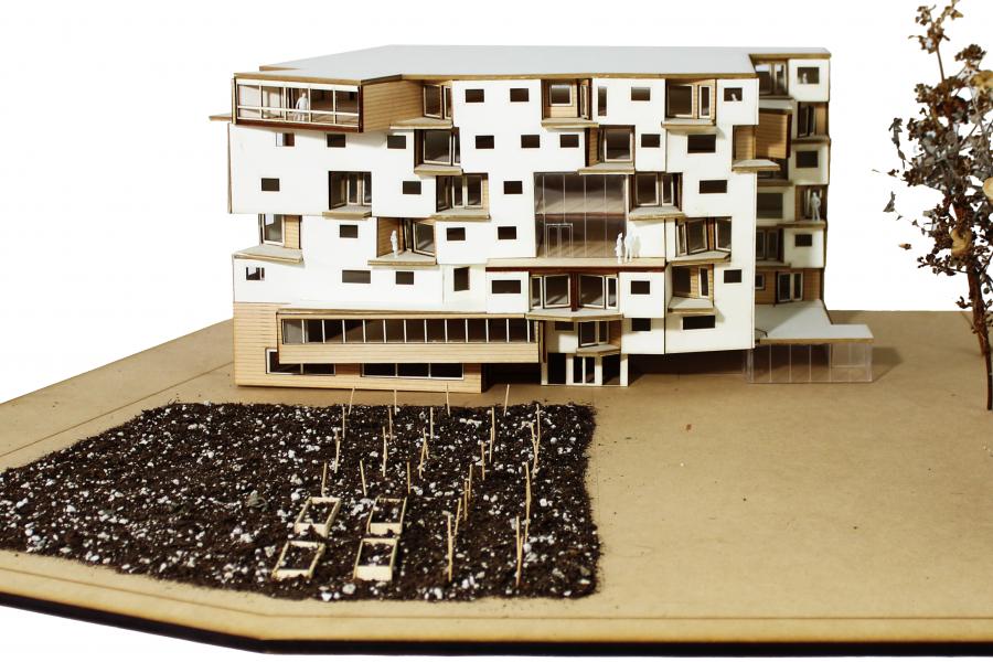 Model of building on site