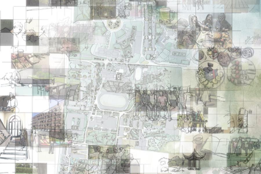 Collage map of the site