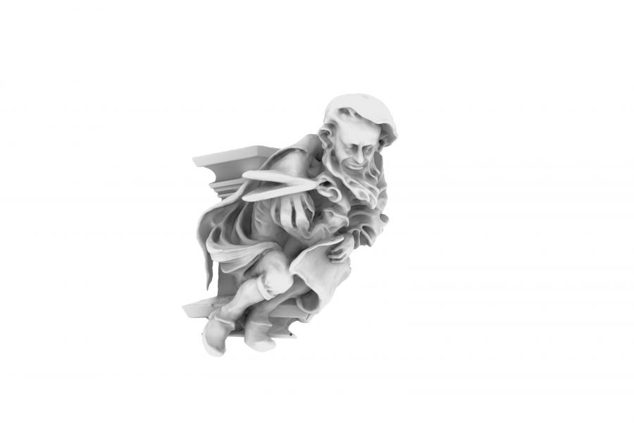 3D model of grotesque being prepared for 3D printing