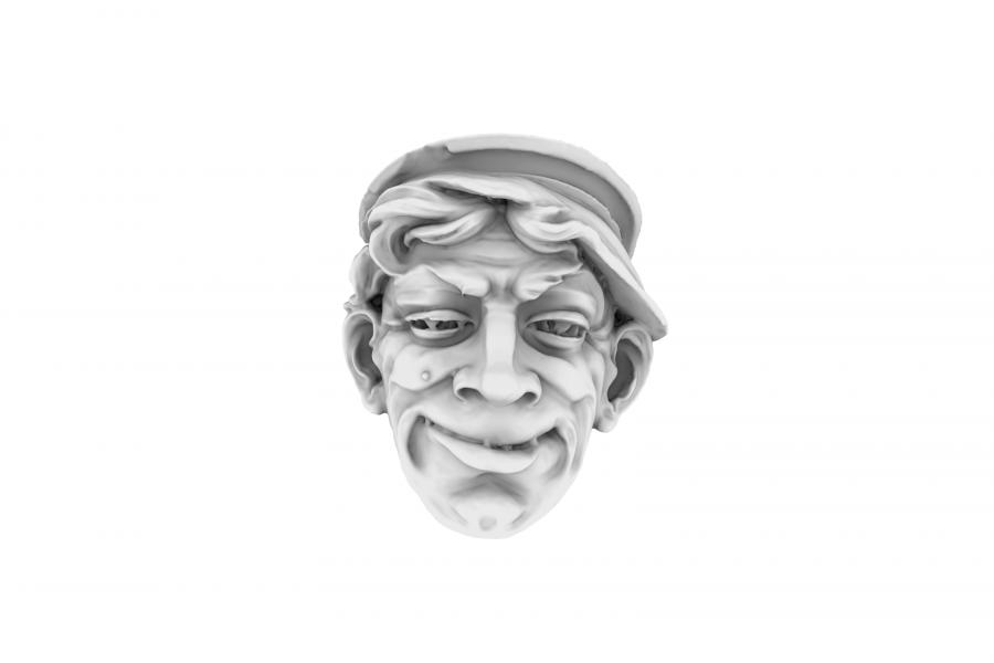3D model of man smirking