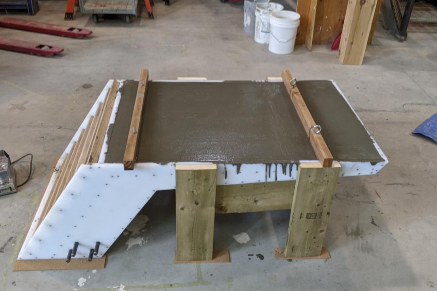 Concrete mould for bench