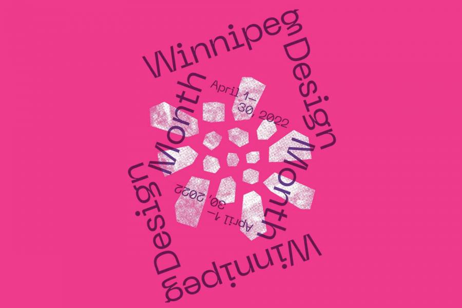 Pink background with abstract gem shapes