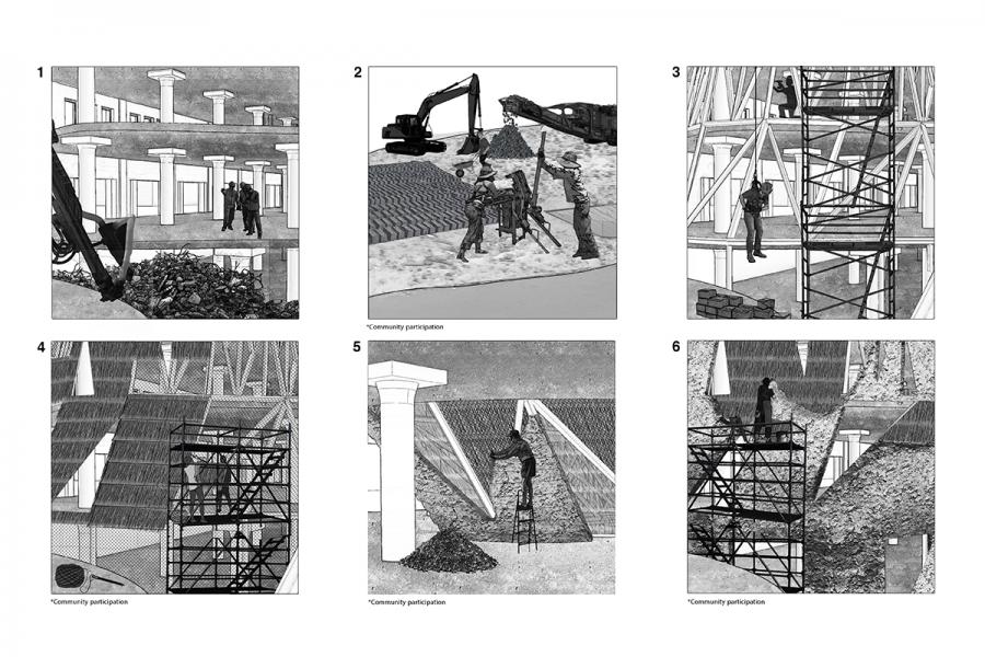 Storyboard of construction process