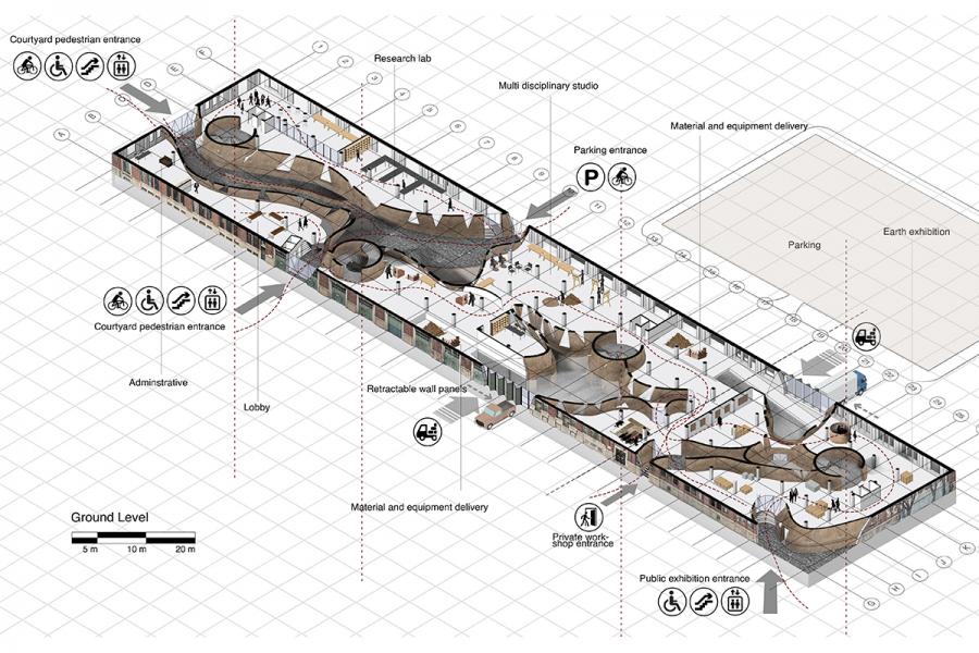 Axonometric plan drawing