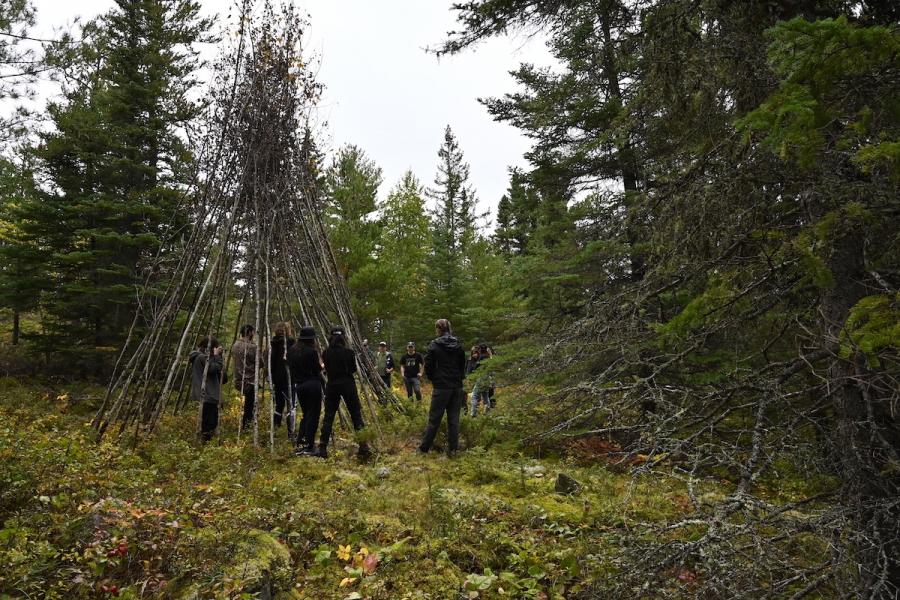 People in forest