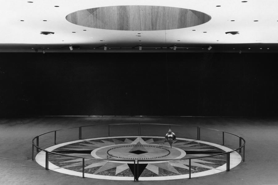Foucault Pendulum installed at the Smithsonian. 1964.