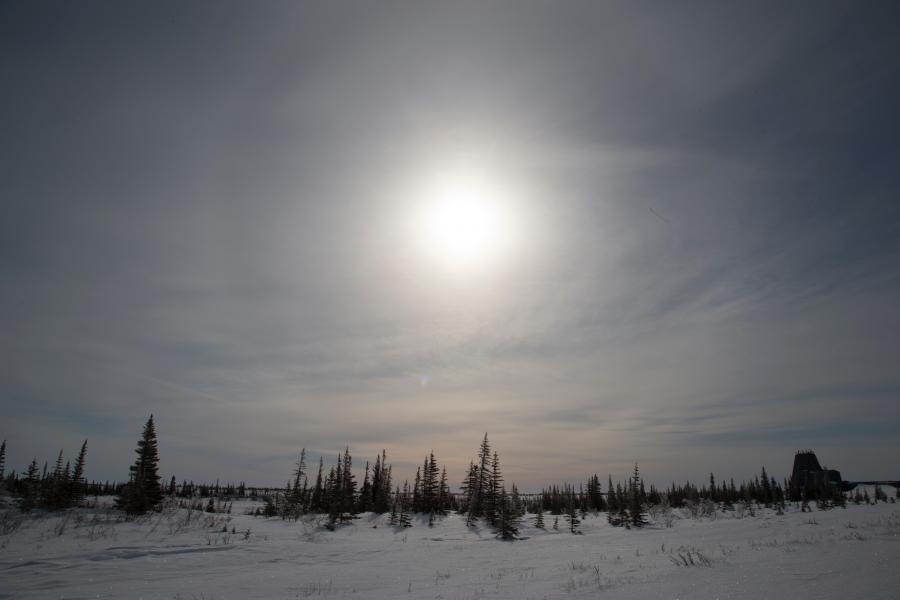 Sun dog in sky