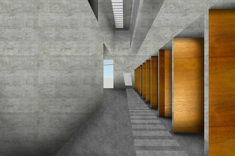 Rendering of Interior space along the Niches