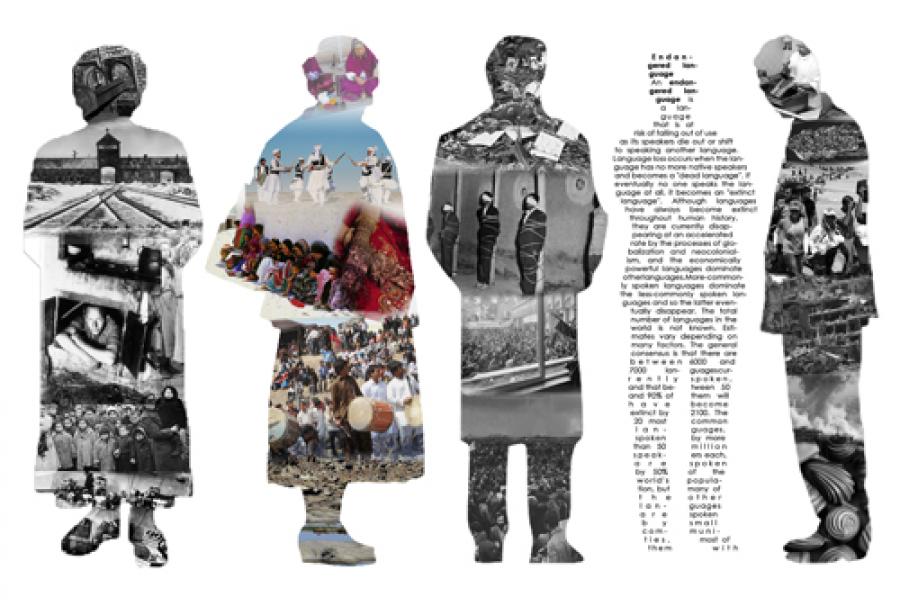 Collages in the shape of people