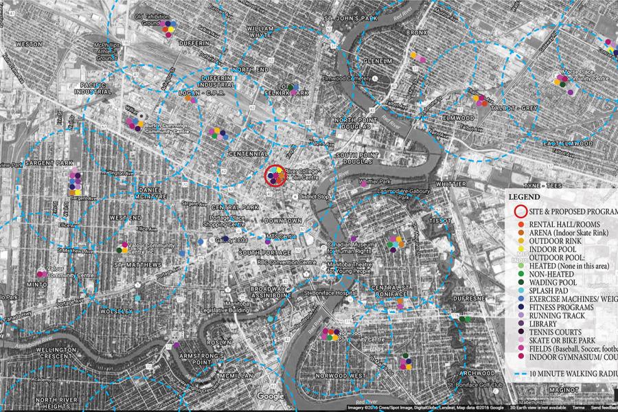 Mapping of the community based programming surrounding downtown Winnipeg