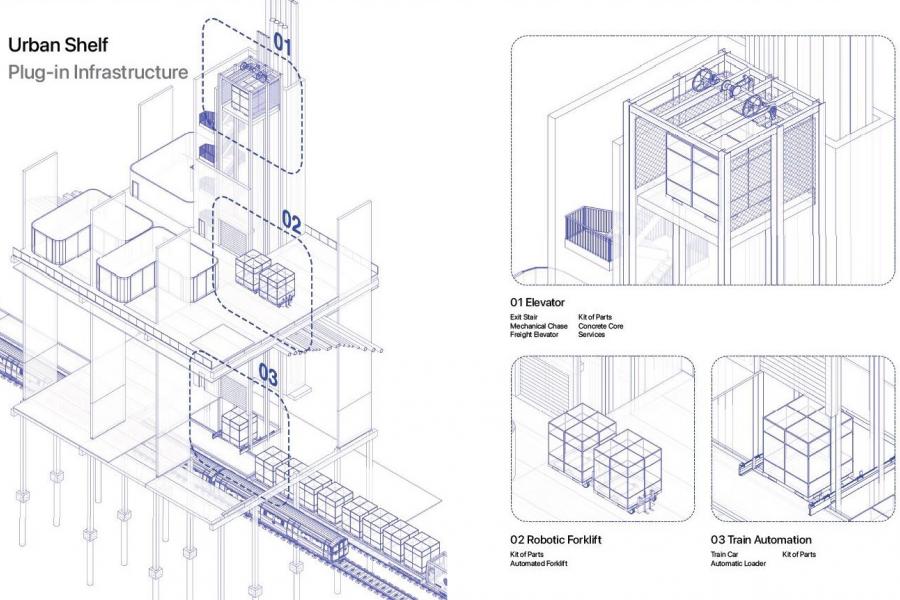 Axonometric drawing of the building