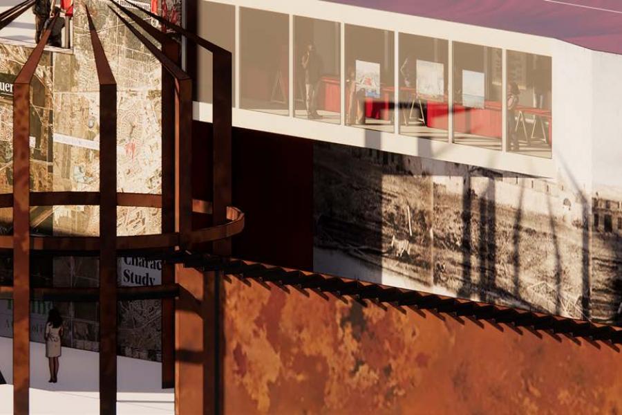 Creating a relationship between the exterior and interior through the window and table.