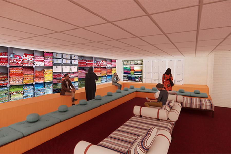 Rendering of fabric store