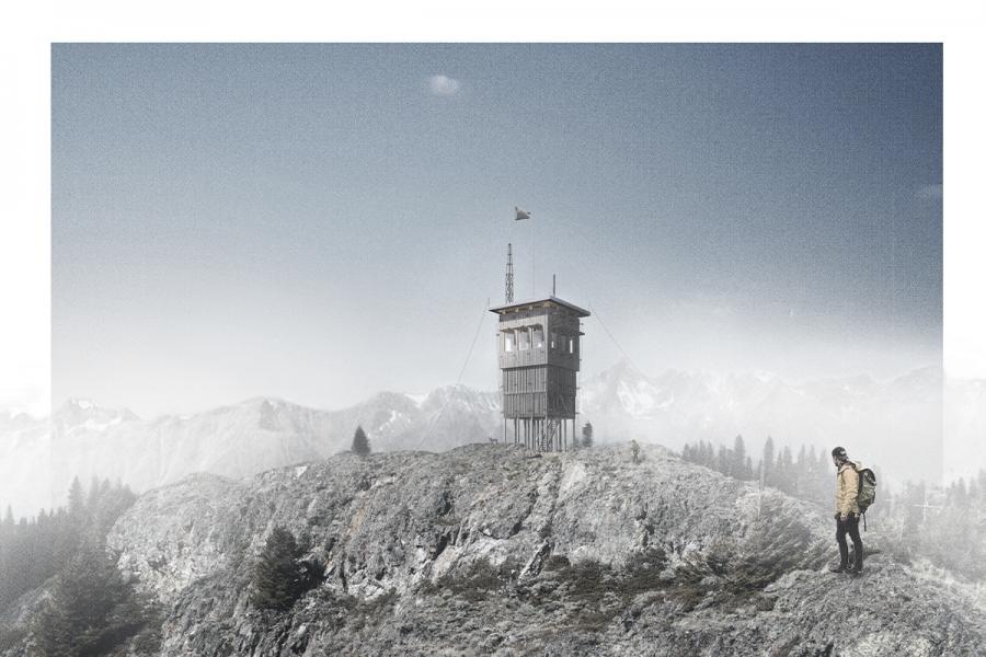 The new Mount Botanie watch tower.