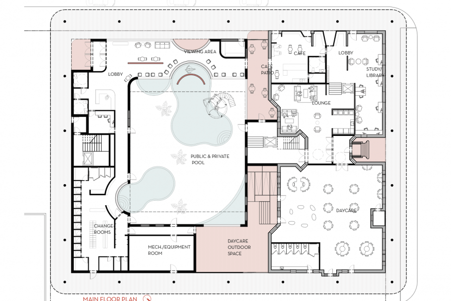 Main Floor Plan along Osborne St.