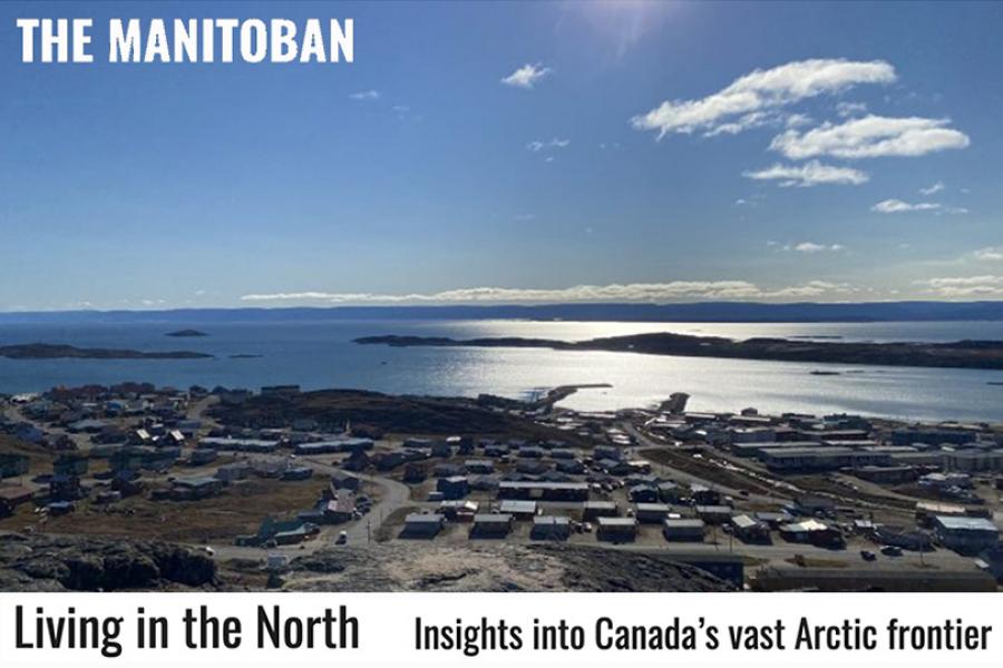 overview of Iqaluit, a town on the coast of the ocean