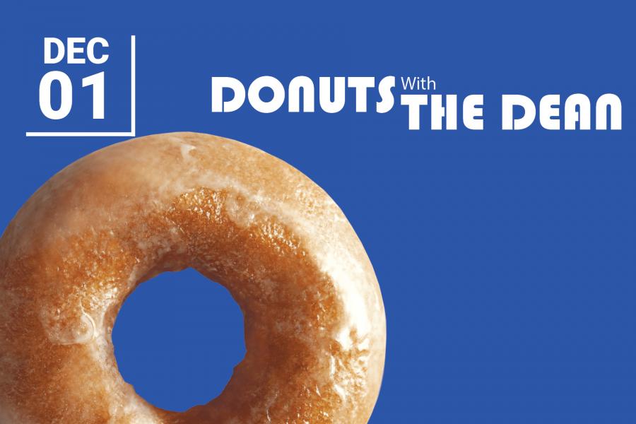 Poster announcing Donuts with the Dean event, dated December 1.