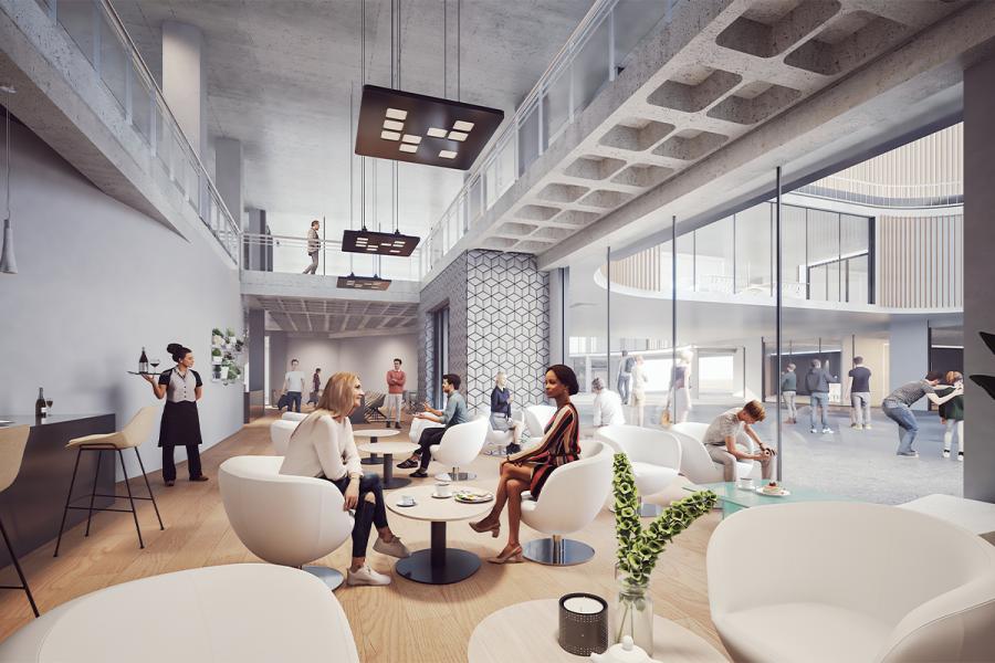 Image Three: Café shop view rendering