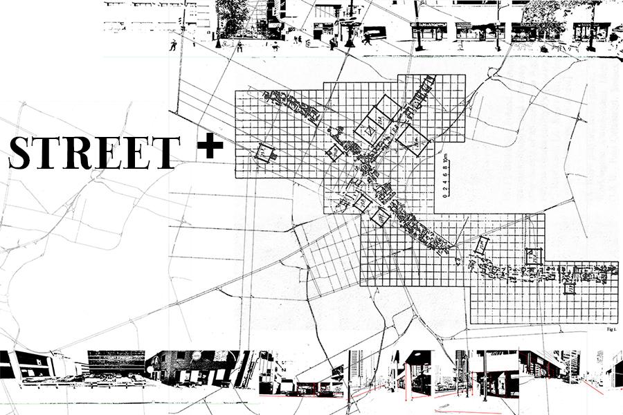 Black and white map of Winnipeg street grid that reads "street plus".