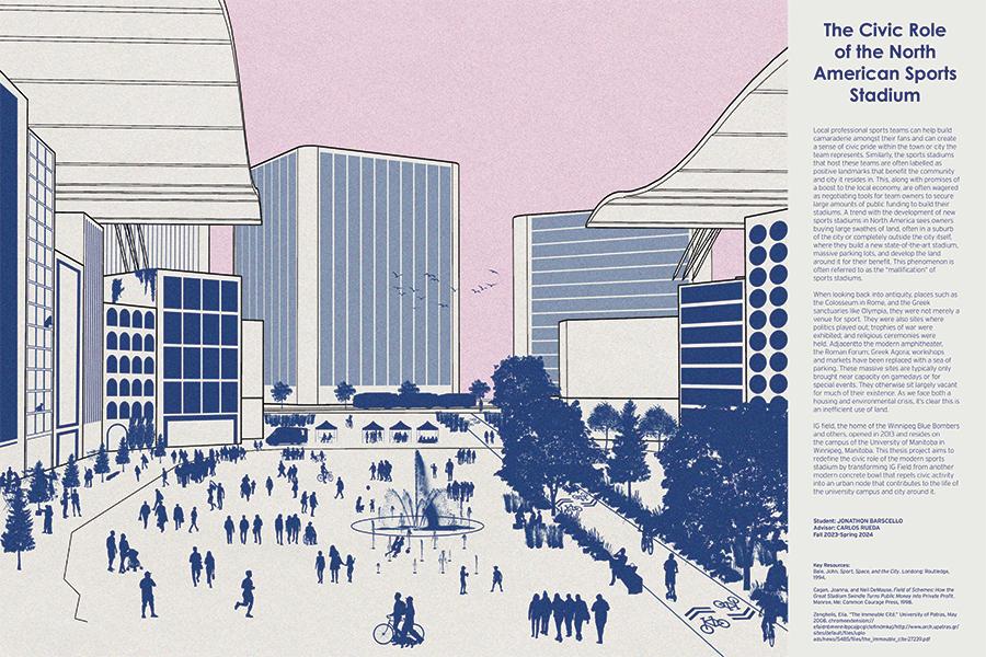 Digital drawing of public plaza.