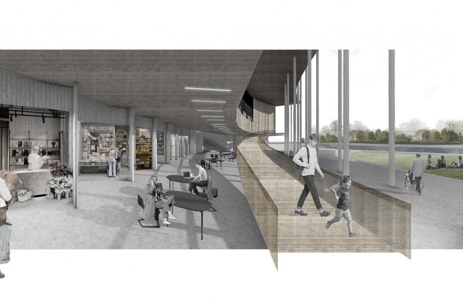 building with canopy