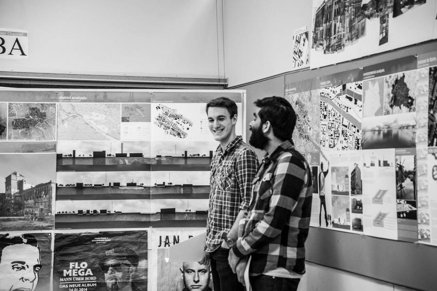 students presenting in front of class