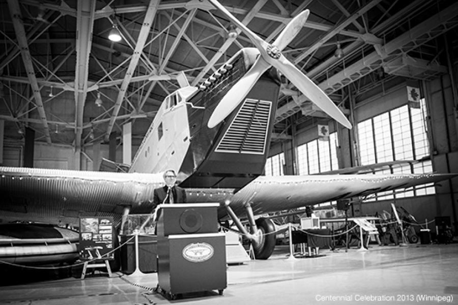 aircraft hangar with a plane.
